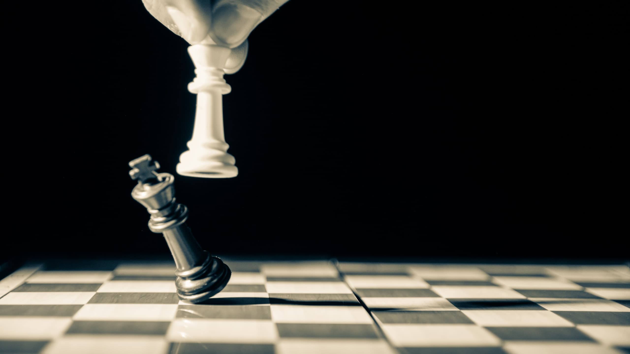 King on chess board