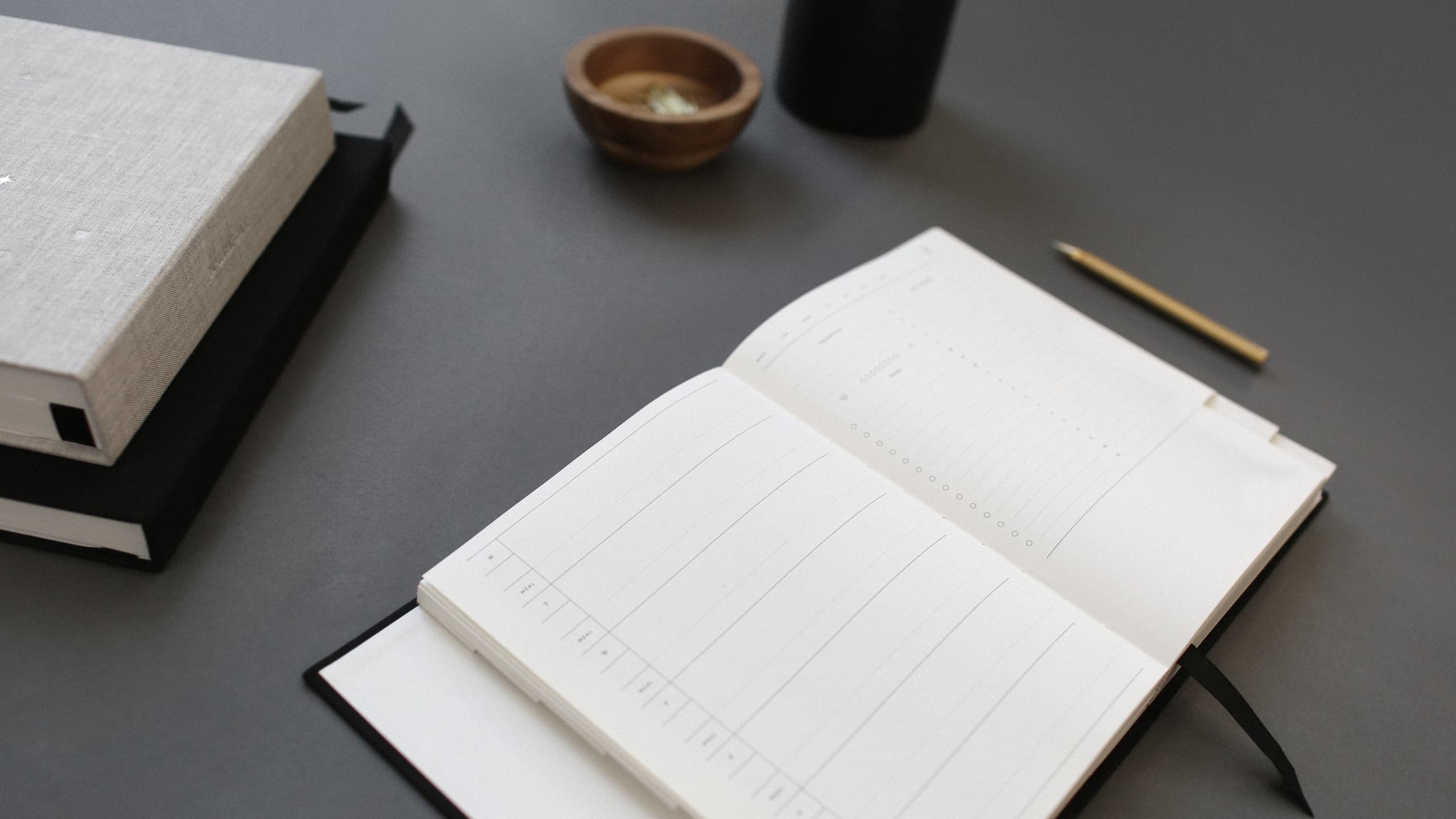 Day planner on desk