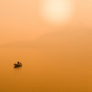 Fisherman at sunset